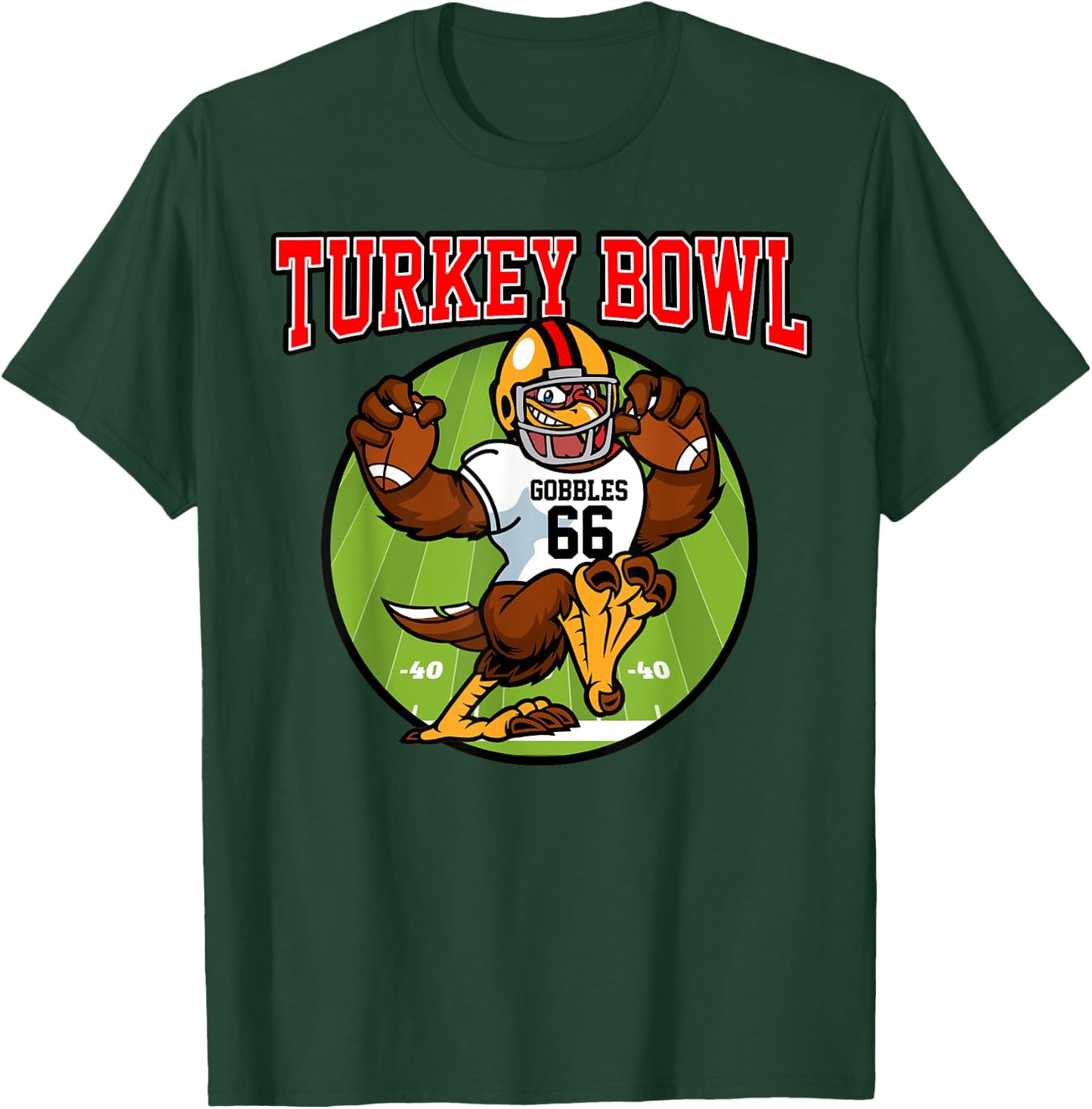 Turkey Bowl Thanksgiving | Funny Football Game Gift T-Shirt - T-Shirt | Forest
