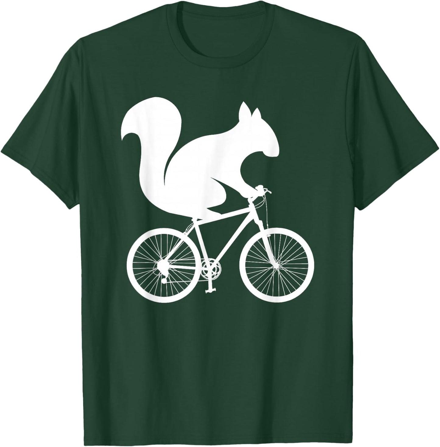 Squirrel Riding Bike MTB Cycling T-Shirt - T-Shirt | Forest