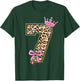 7th Birthday Girl Pink Coquette Bow Leopard 7 Year Old T-Shirt - T-Shirt | Forest