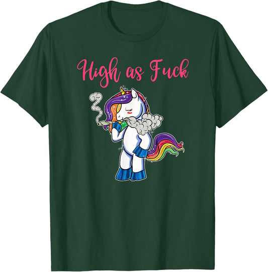 Unicorn Weed Marijuana Cute Pot Head T-Shirt - T-Shirt | Forest
