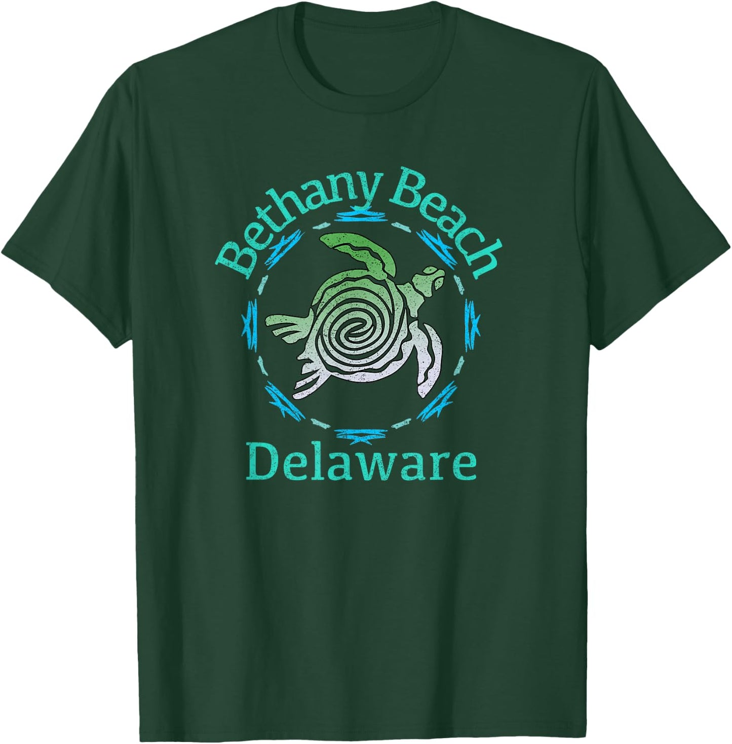 Bethany Beach, Delaware / Vintage Tribal Turtle Gift T-Shirt - T-Shirt | Forest