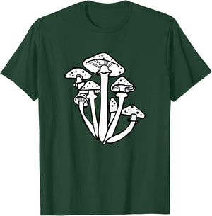 White Mushroom Art Mycologist Gear Mushroom Growers Mycology T-Shirt - T-Shirt | Forest