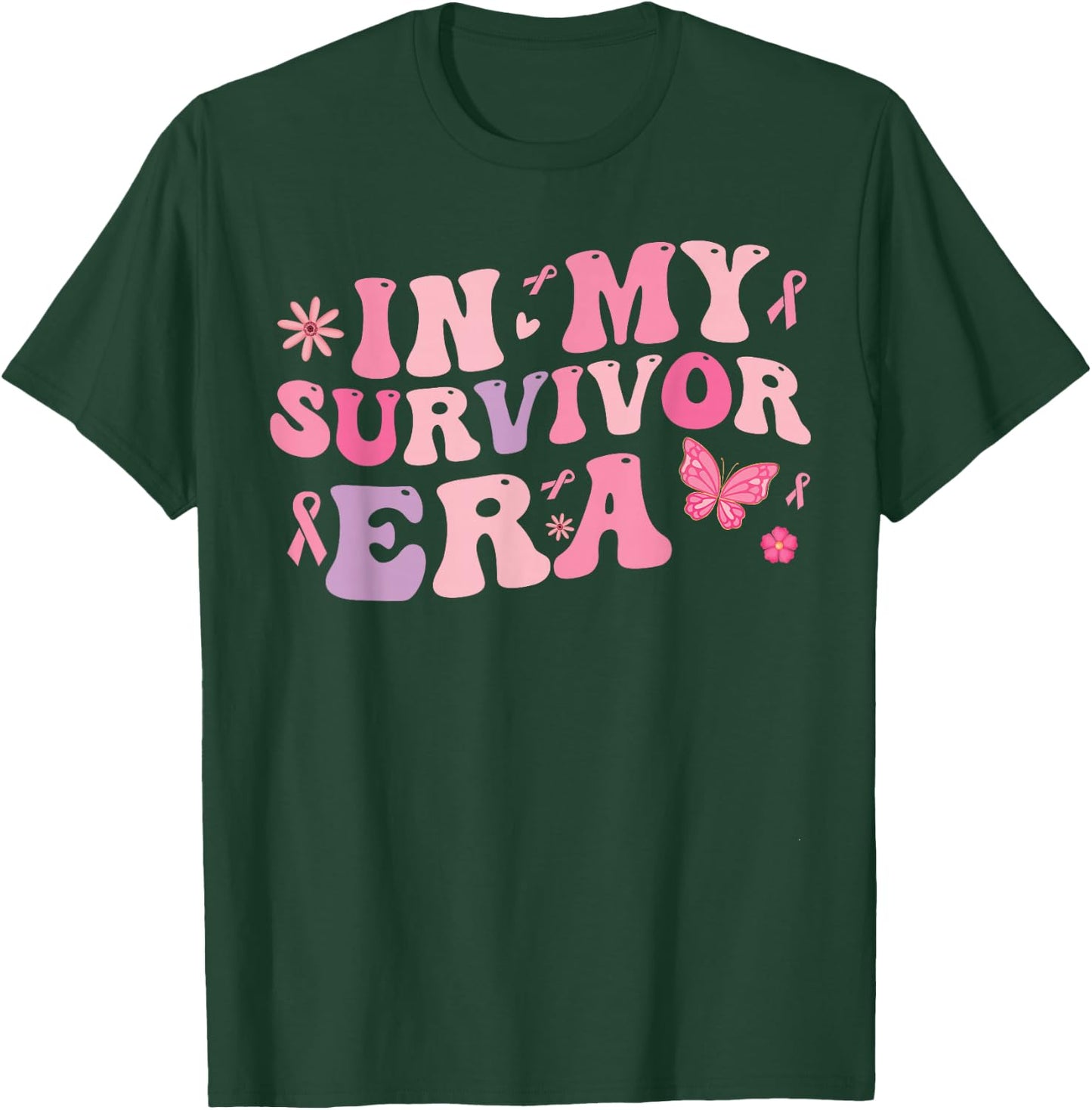 in my survivor era - Cancer Women Breast Cancer Pink Ribbon T-Shirt - T-Shirt | Forest