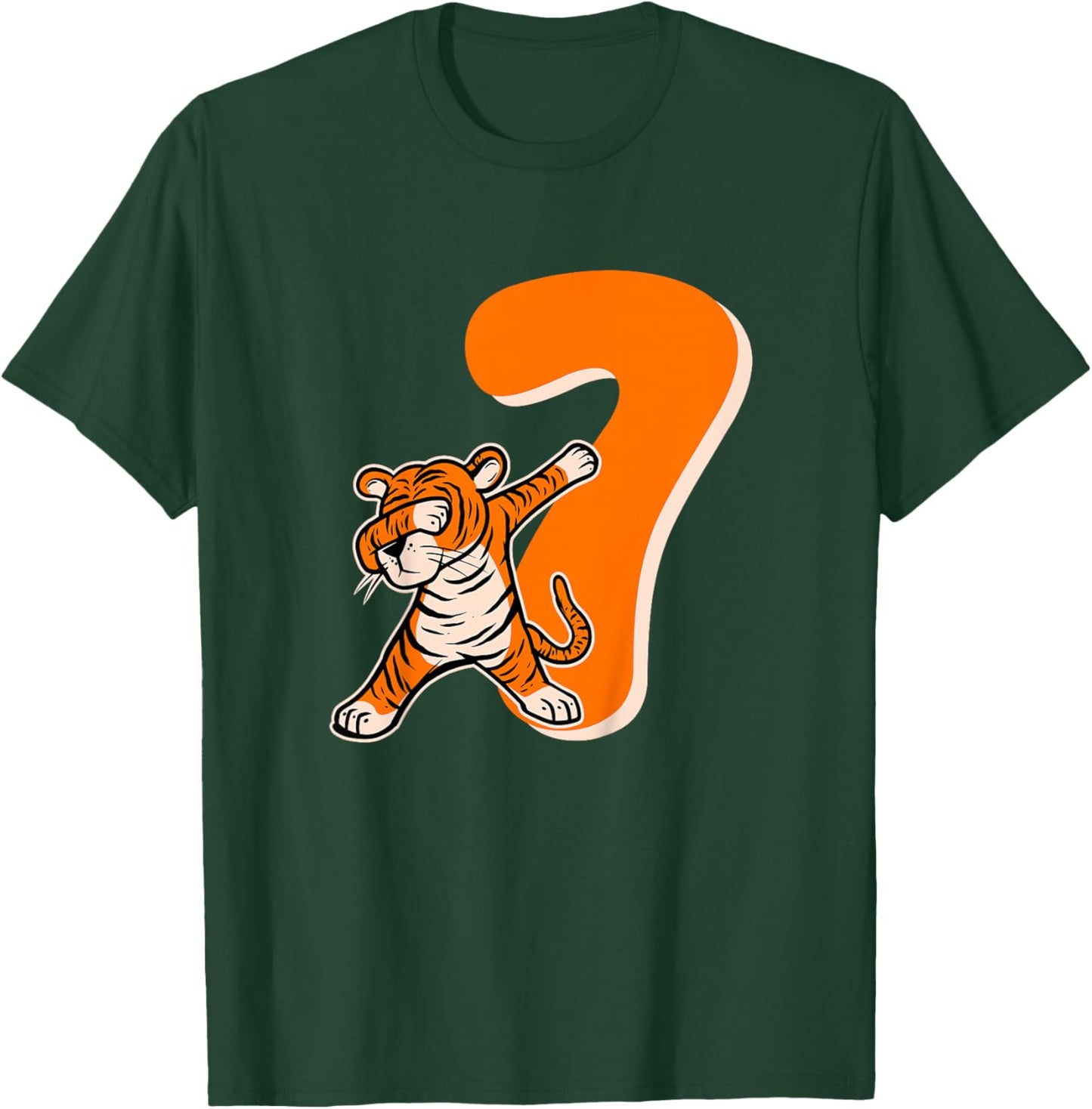 Kids 7th Tiger Birthday Party 7 Year Old Boy Tiger Birthday T-Shirt - T-Shirt | Forest