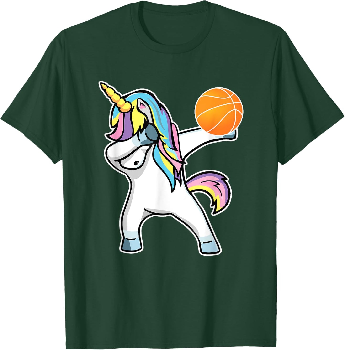 Dabbing Unicorn Basketball Shirt Funny Girl Unicorn T-Shirt - T-Shirt | Forest