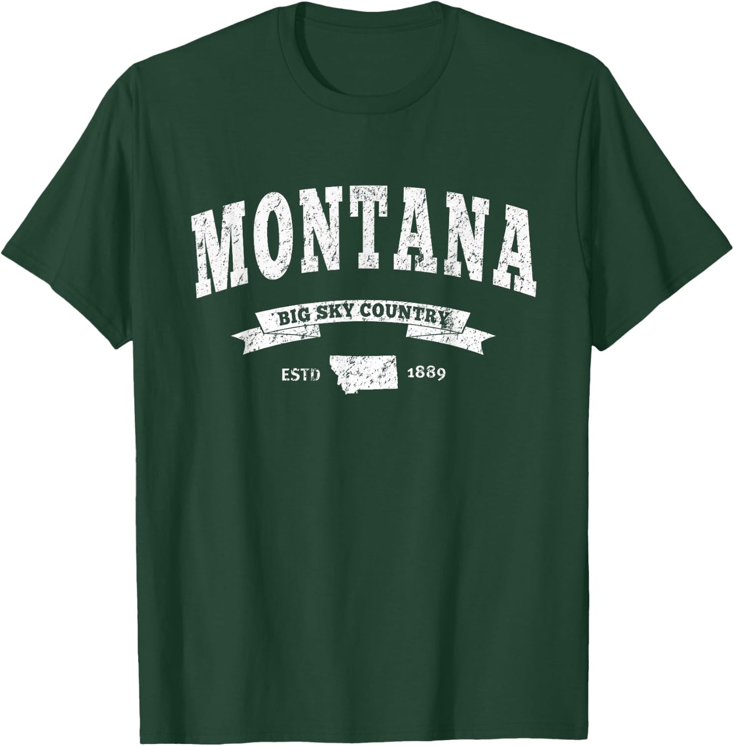 Vintage Montana Shirt Distressed MT Big Sky Country T-Shirt - T-Shirt | Forest