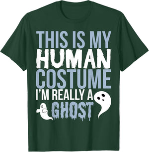 Funny Ghost - This Is My Human Costume T-Shirt - T-Shirt | Forest
