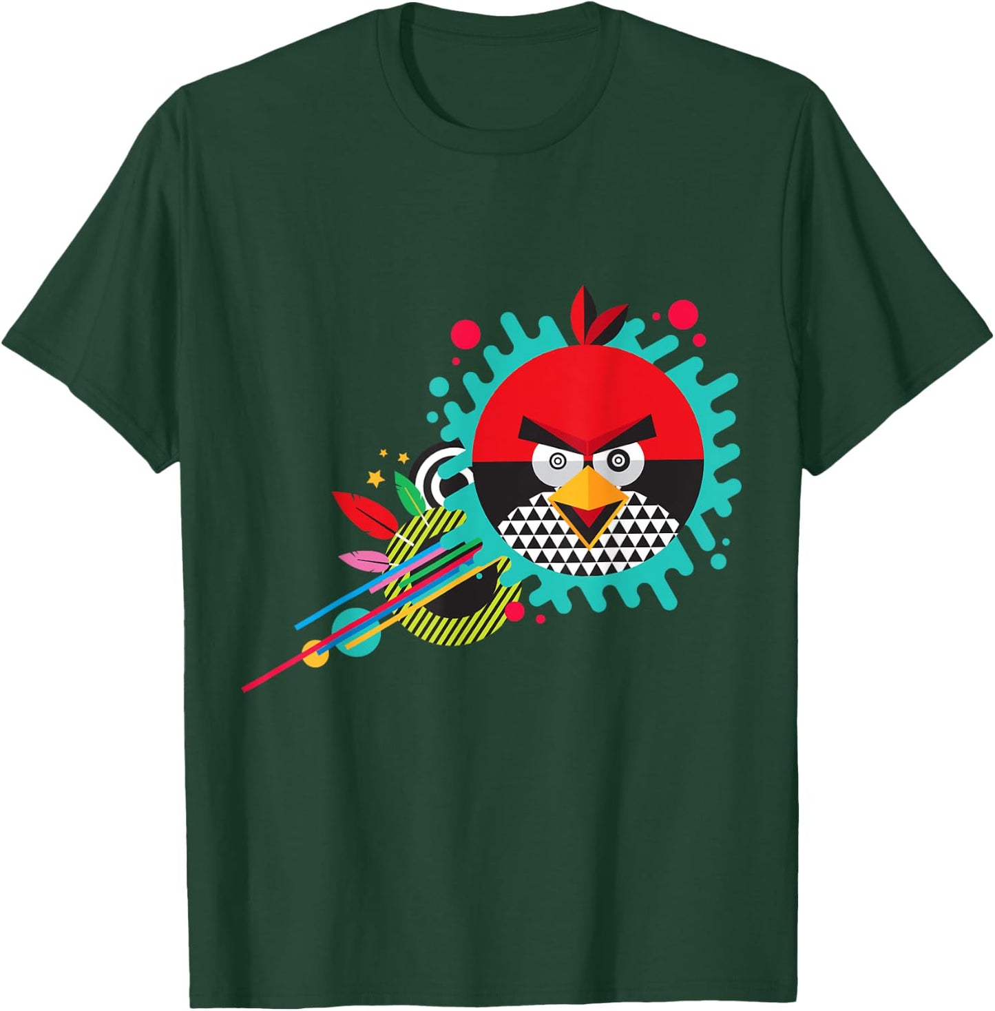 Angry Birds Red Geometric Official Merchandise T-Shirt - T-Shirt | Forest