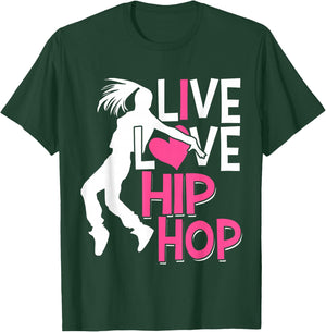 I Love Hip Hop Dance - Pink Heart & Hip Hop Dancer T-Shirt - T-Shirt | Forest