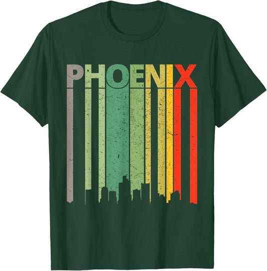 Phoenix Shirt | 80's Vintage Retro Phoenix Skyline T-Shirt - T-Shirt | Forest