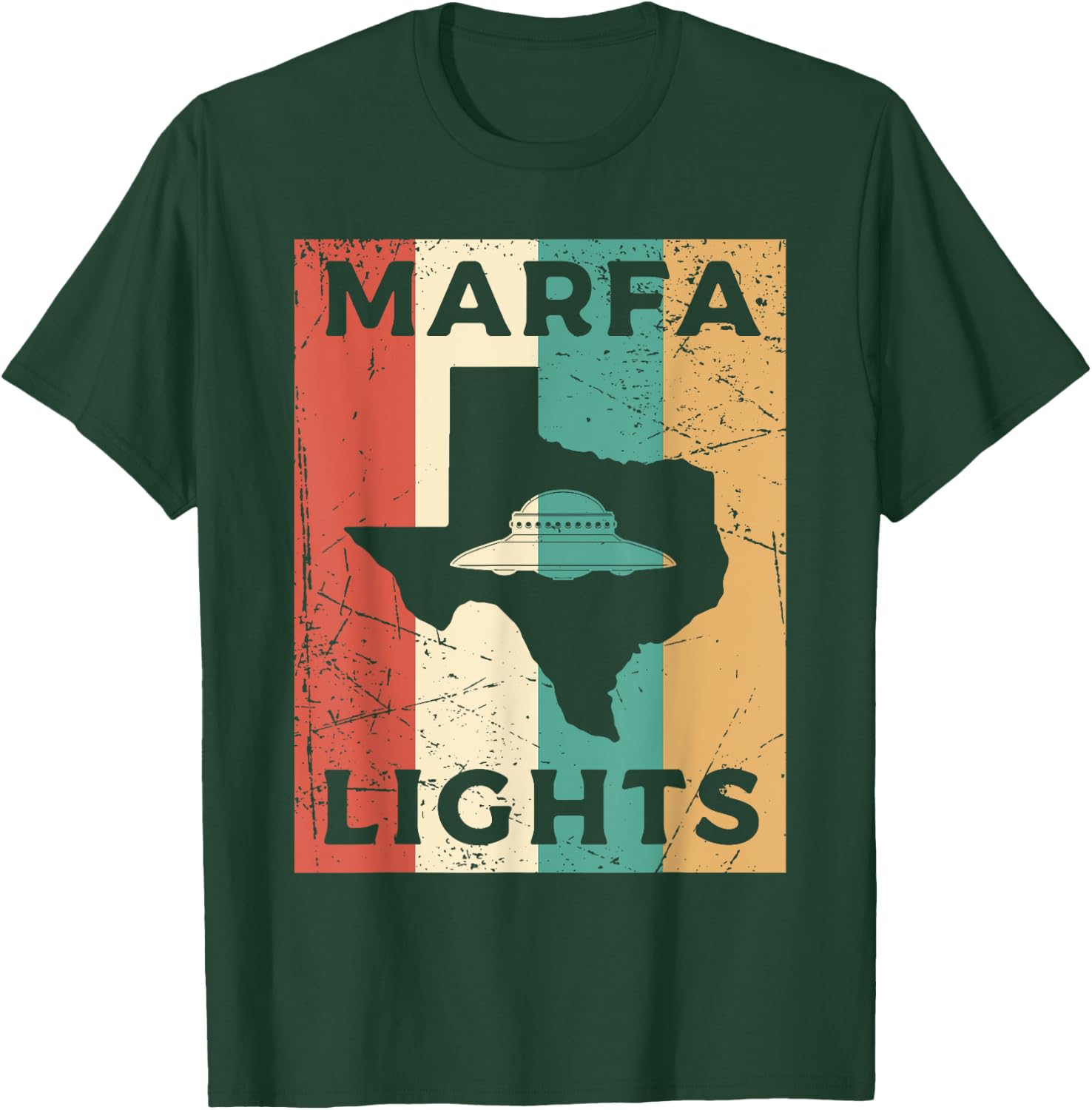 Marfa Lights UFO Eighties Texas UFO T-Shirt - T-Shirt | Forest