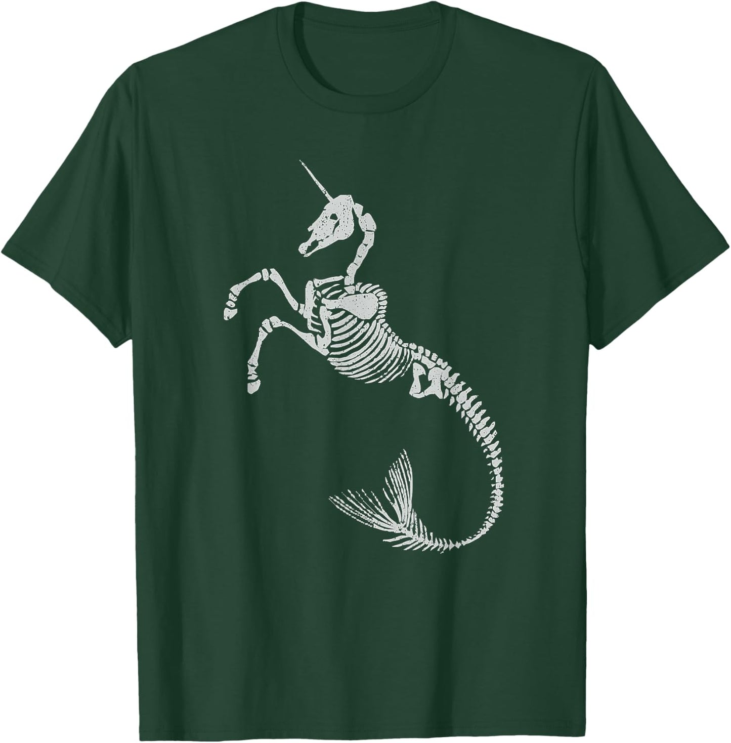 Unicorn Mermaid Skeleton Shirt Halloween Fantasy Art T-Shirt - T-Shirt | Forest