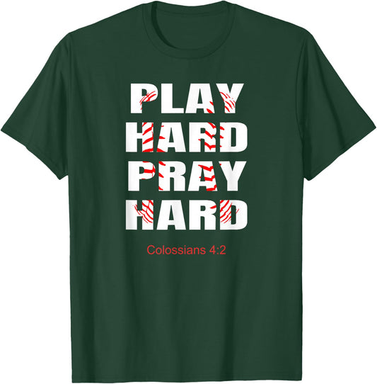 Baseball Player Christian Athletic Wear Bible Verses Athlete T-Shirt - T-Shirt | Forest