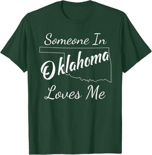 Someone in Oklahoma Loves Me State Silhouette T-Shirt - T-Shirt | Forest