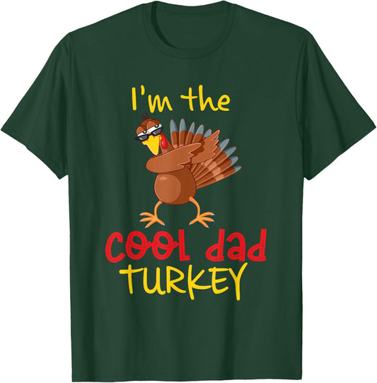 Dad Daddy Turkey Matching Family Group Thanksgiving Party T-Shirt - T-Shirt | Forest