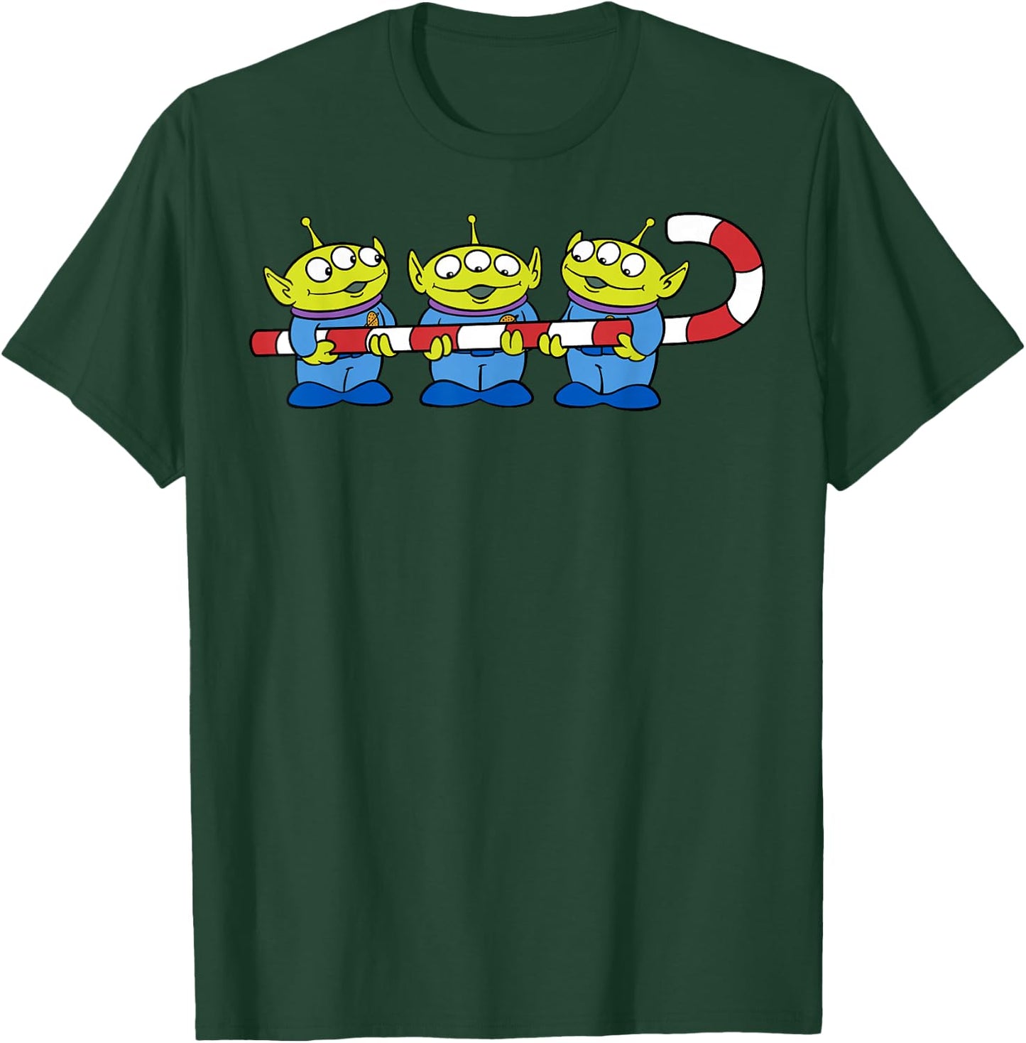 Disney Pixar Toy Story Aliens Candy Cane Christmas T-Shirt - T-Shirt | Forest