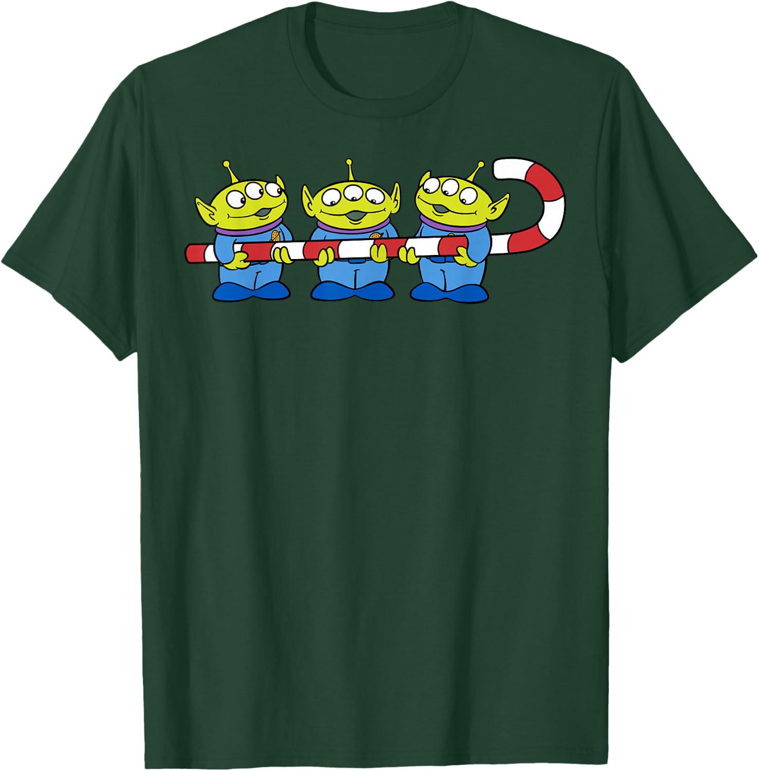 Disney Pixar Toy Story Aliens Candy Cane Christmas T-Shirt - T-Shirt | Forest