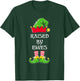 Funny Raised By Elves Christmas Elf Hat T-Shirt - T-Shirt | Forest