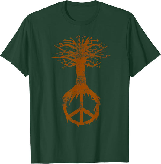 Hippie Tree Peace Sign Shirt | Cute Nature Lovers Gift T-Shirt - T-Shirt | Forest