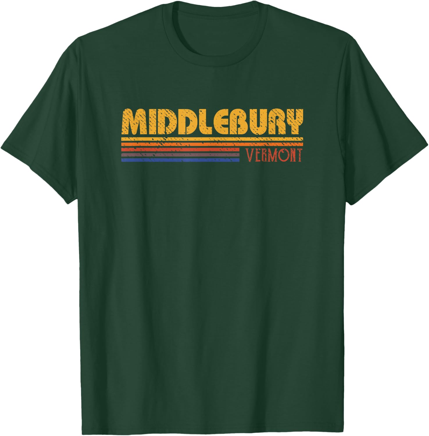 Retro Middlebury Vermont 80s Style T-Shirt - T-Shirt | Forest