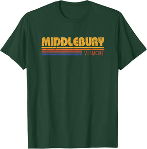 Retro Middlebury Vermont 80s Style T-Shirt - T-Shirt | Forest