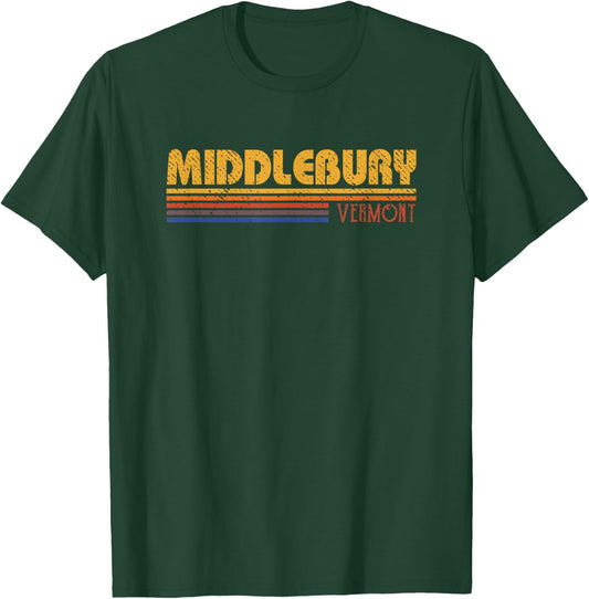 Retro Middlebury Vermont 80s Style T-Shirt - T-Shirt | Forest