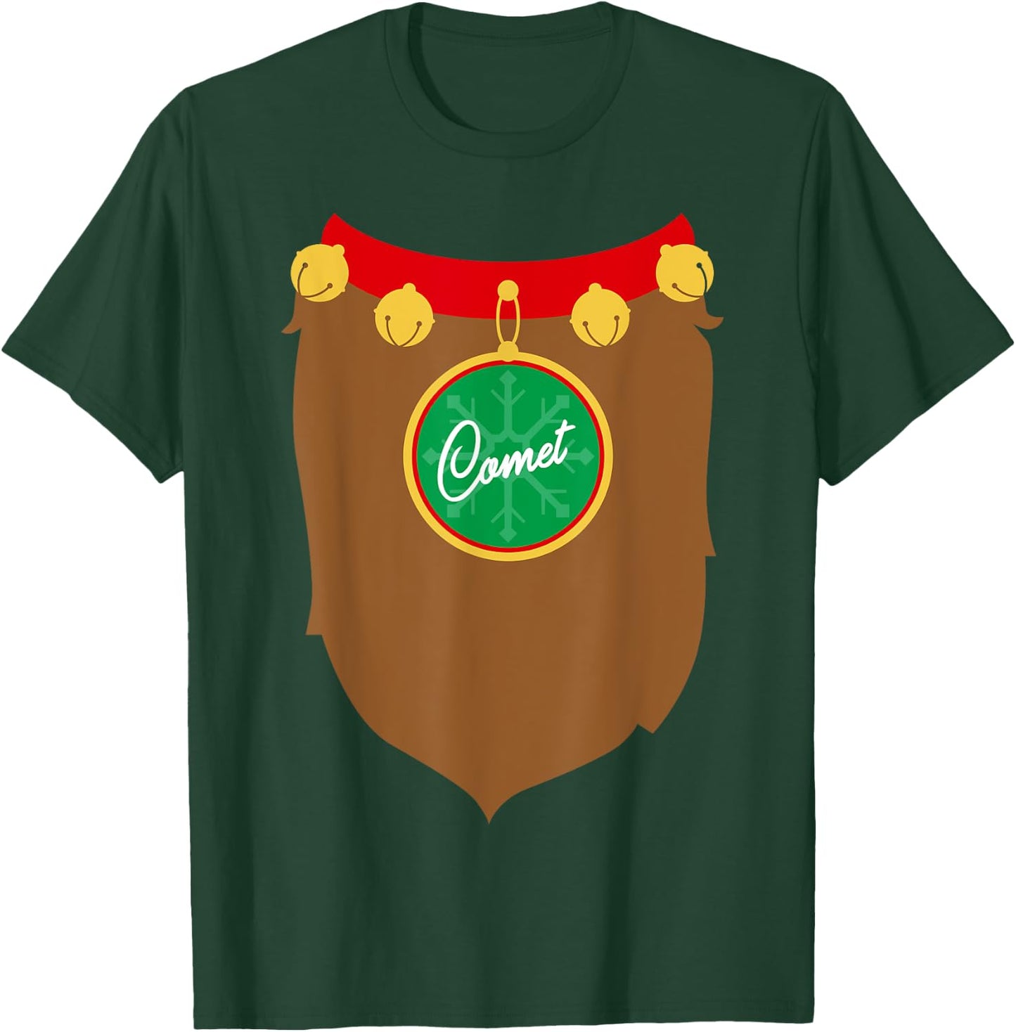 Reindeer Costume Christmas Comet Santa Holiday Gift T-Shirt - T-Shirt | Forest