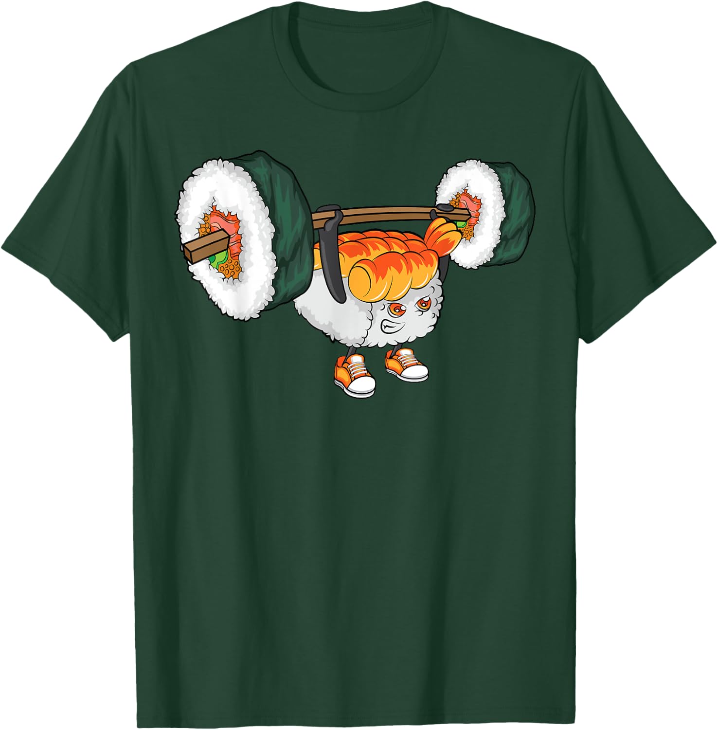 Funny Sushi Weight Lifting Shirt Japanese Food Gym Cute Gift T-Shirt - T-Shirt | Forest