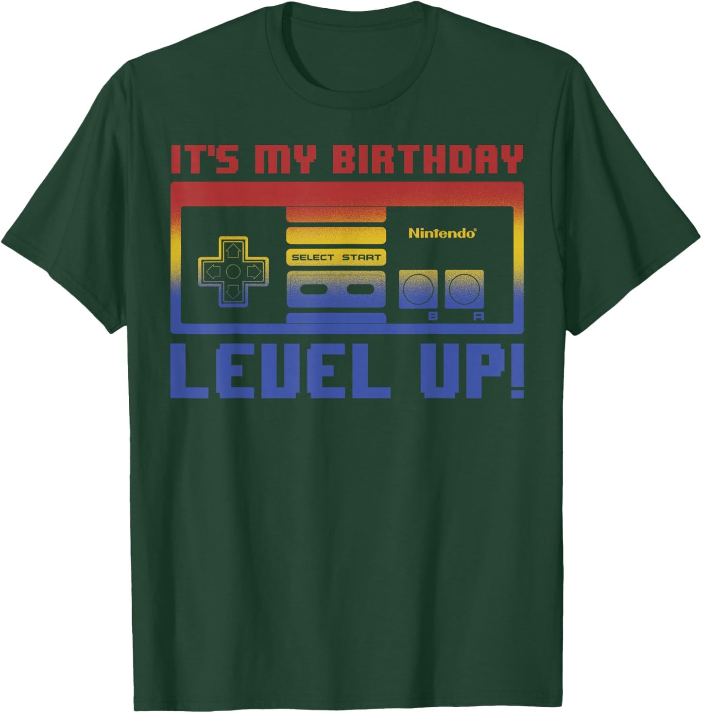 Nintendo It's My Birthday Level Up! SNES Controller T-Shirt - T-Shirt | Forest