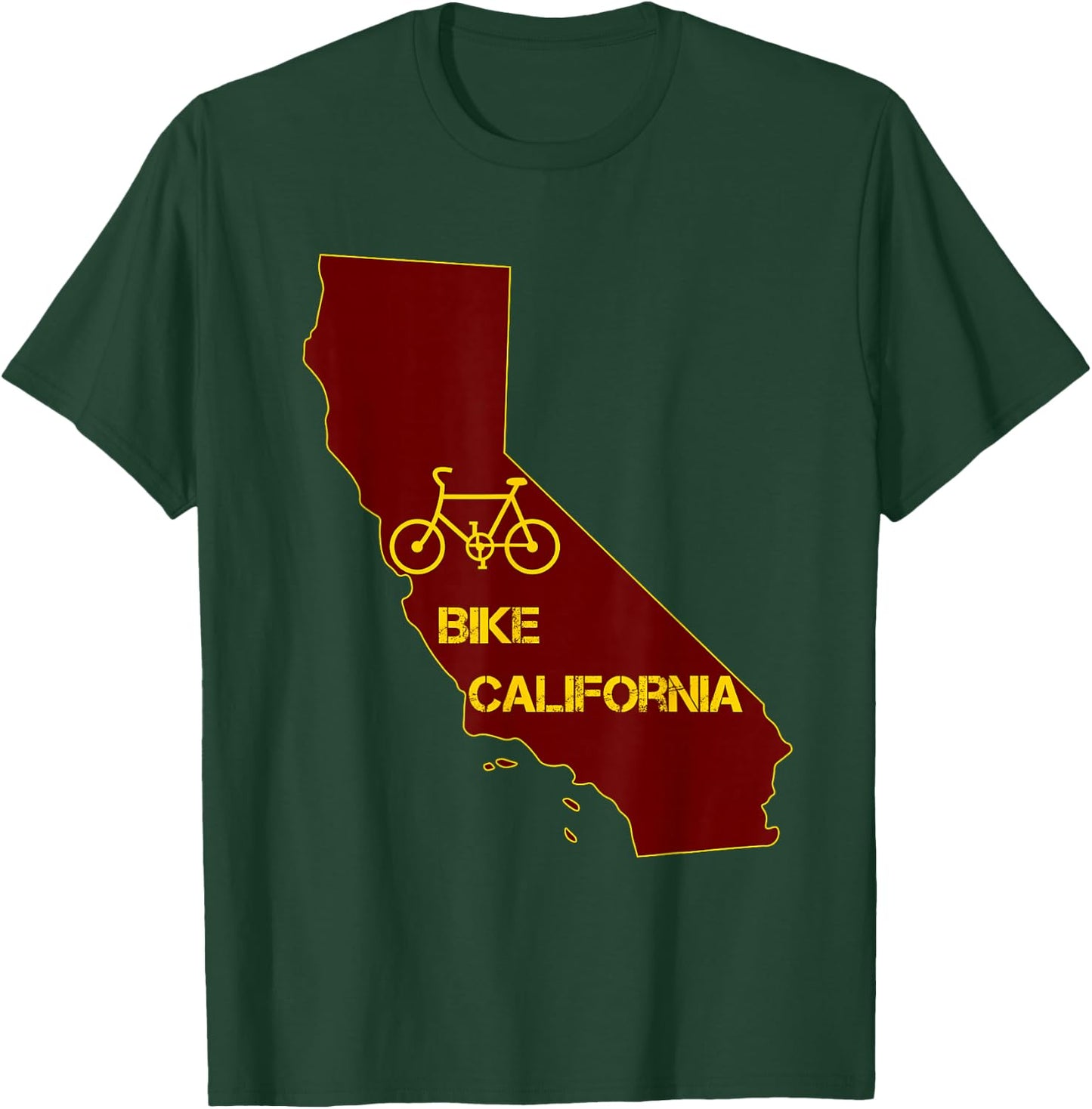 Bike California Shirt (Red Background) T-Shirt - T-Shirt | Forest