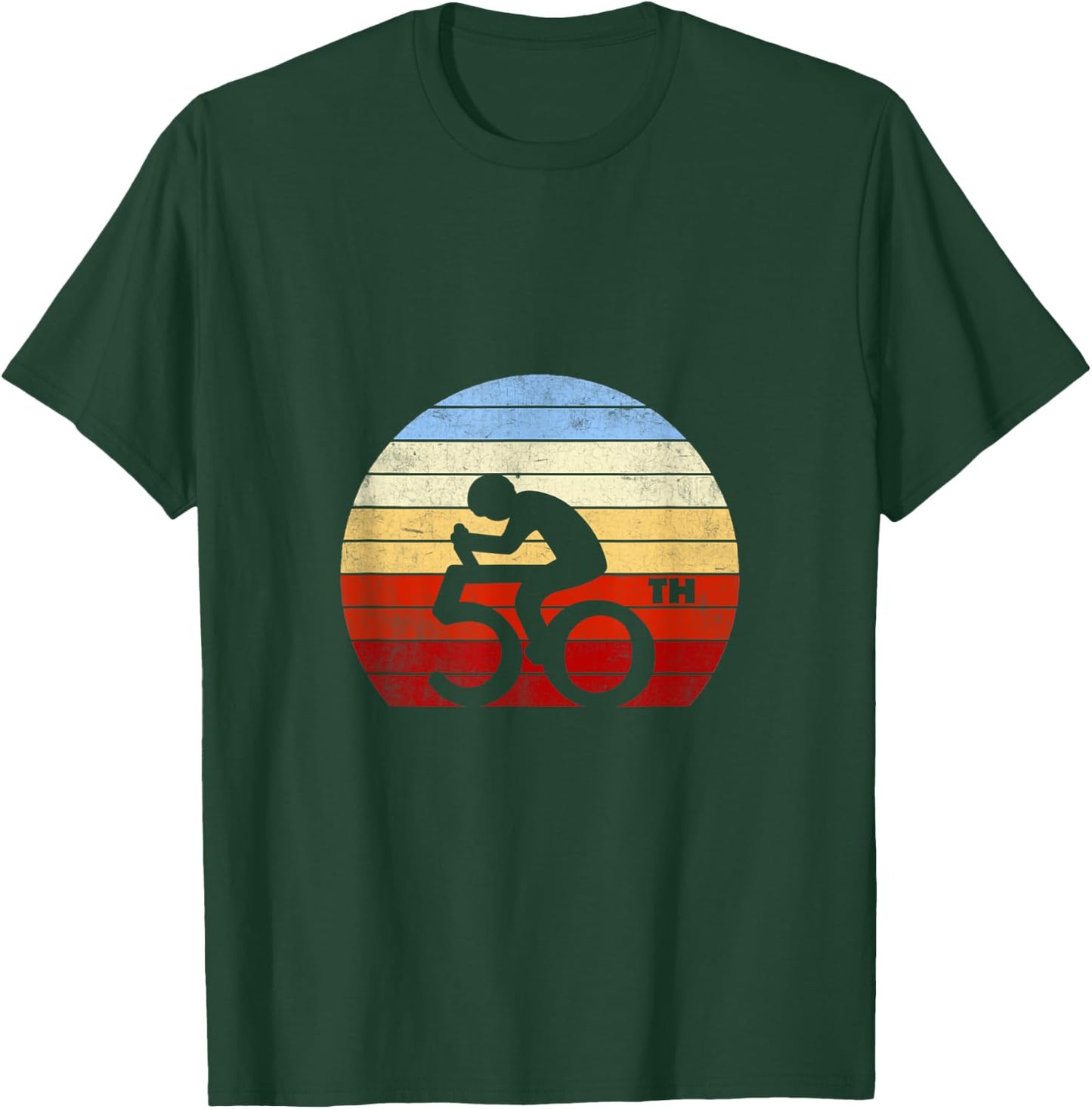 50th Birthday Mountain Bike Tour Cycling Lover Retro Vintage T-Shirt - T-Shirt | Forest