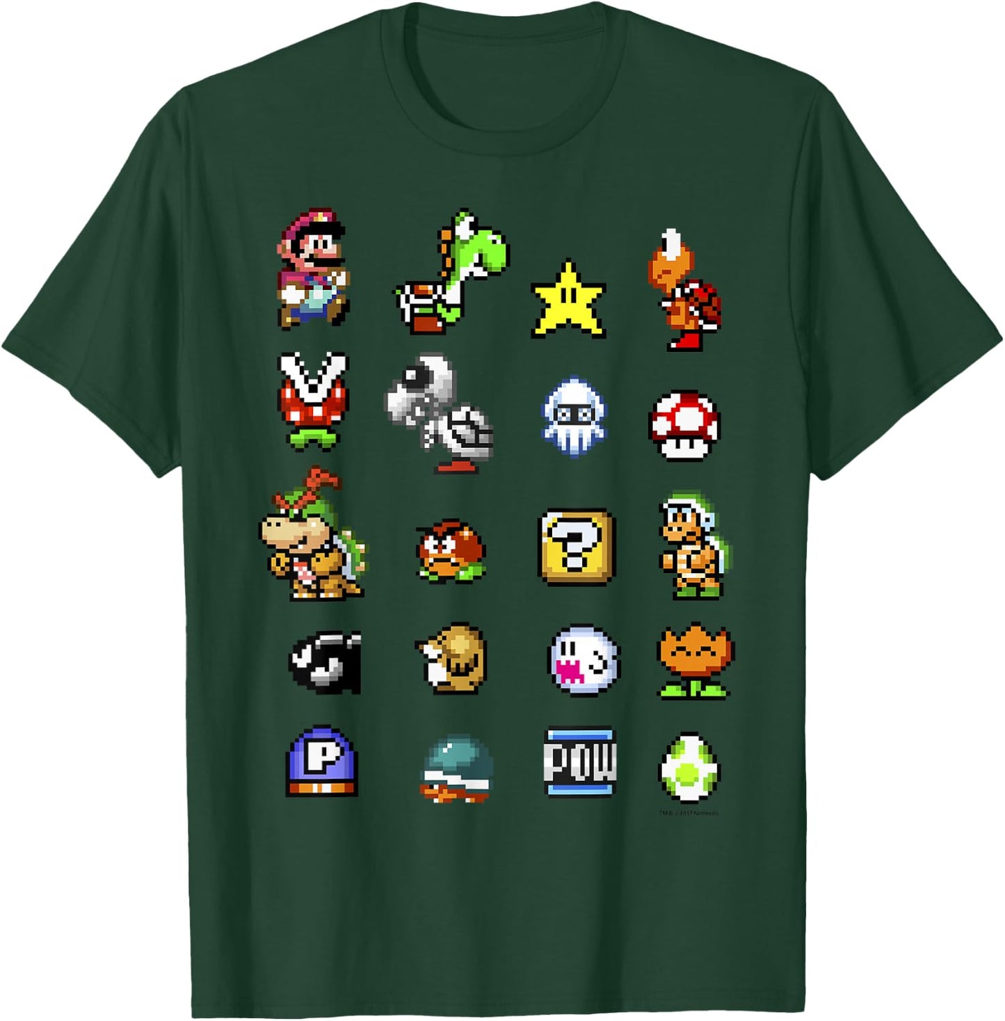 Nintendo Super Mario Friends & Enemies Sprites T-Shirt - T-Shirt | Forest