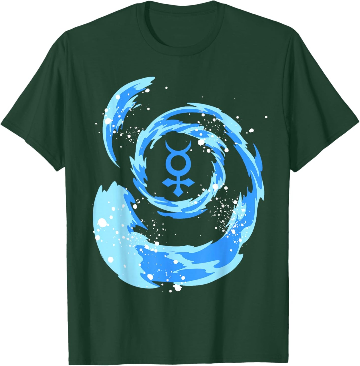 Sailor Anime Water Tsunami Mercury Star Symbol H2O Kawaii T-Shirt - T-Shirt | Forest
