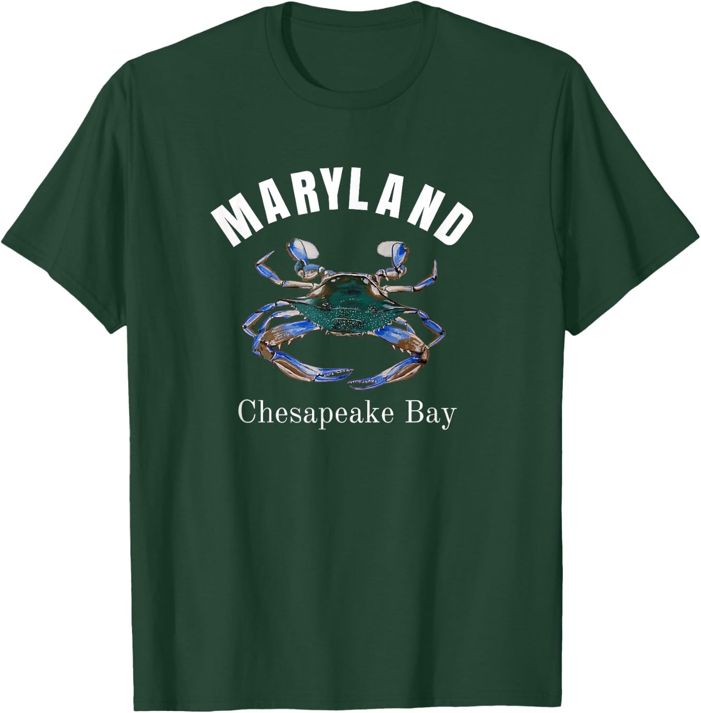 Maryland Chesapeake Bay Painted Blue Crab T-Shirt - T-Shirt | Forest