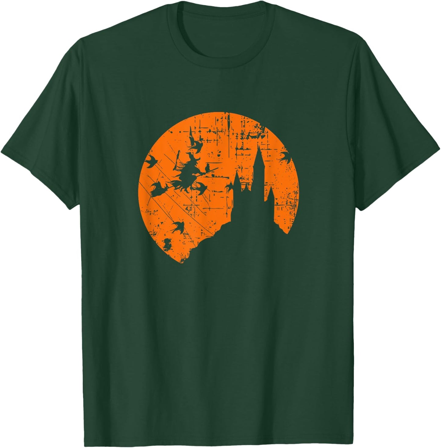 Witch Moon Orange silhouette T-Shirt - T-Shirt | Forest