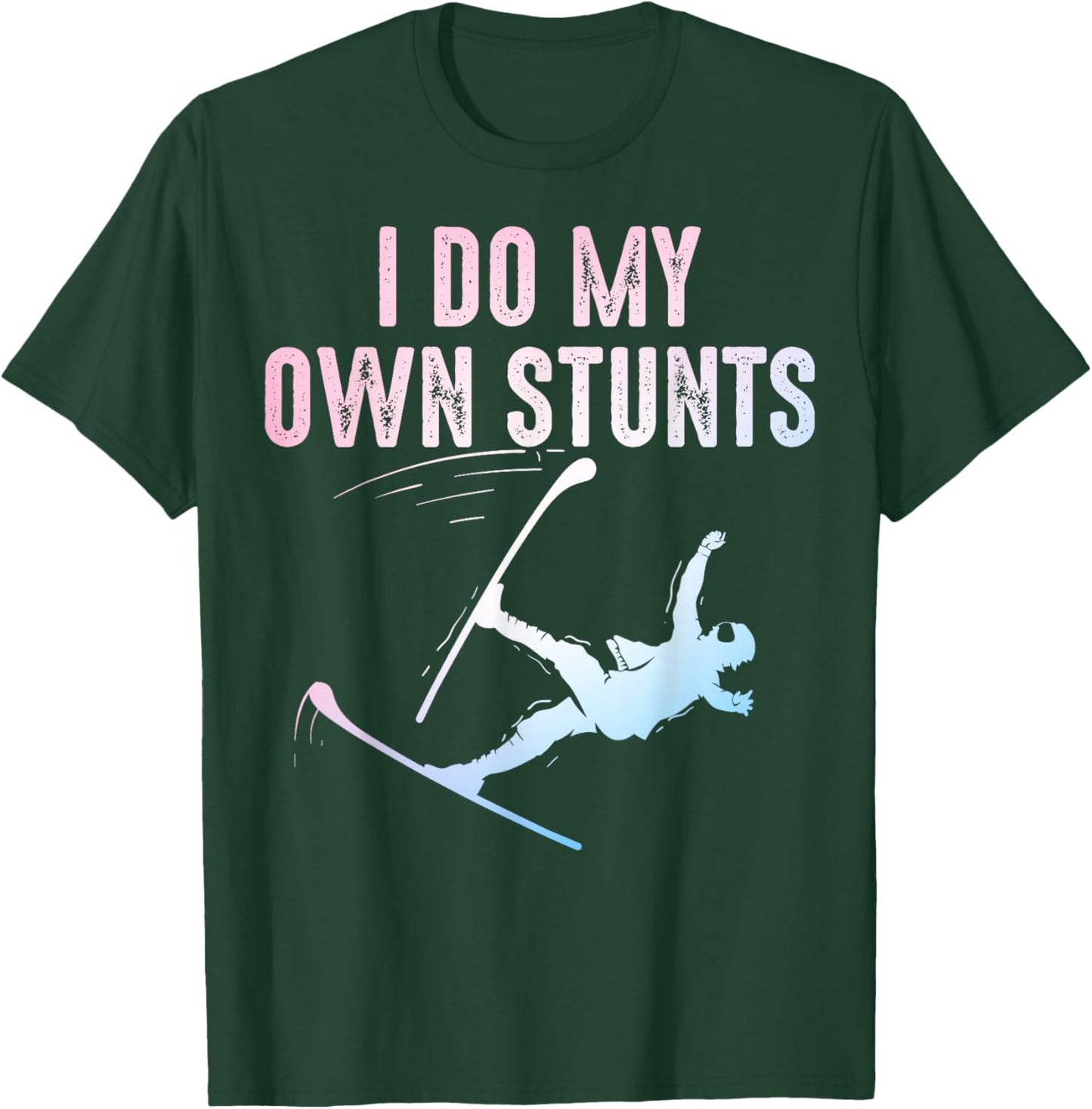 Unique Skiing Art Women Kids Skier Mountain Skiing T-Shirt - T-Shirt | Forest