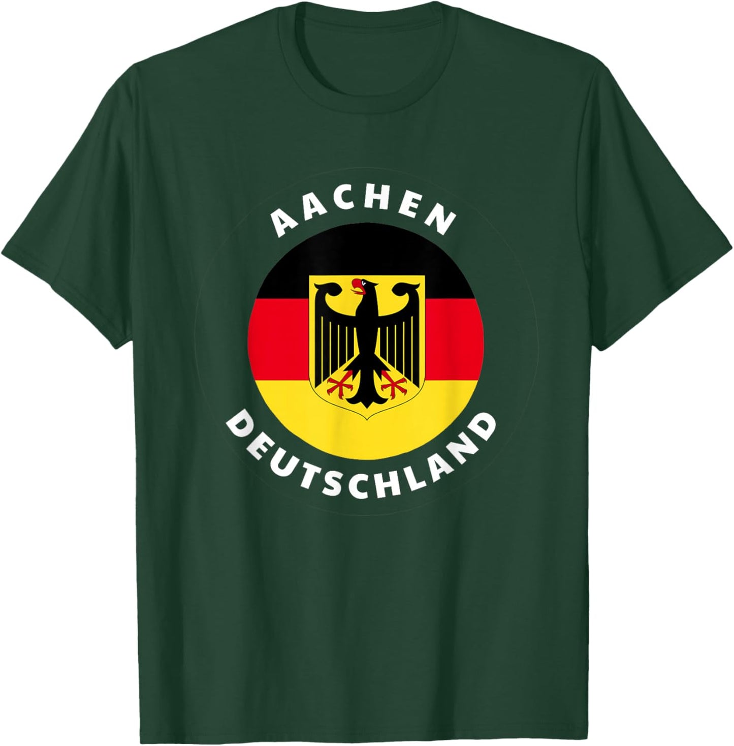 Aachen Germany DE German Heritage & Pride Flag Badge T-Shirt - T-Shirt | Forest