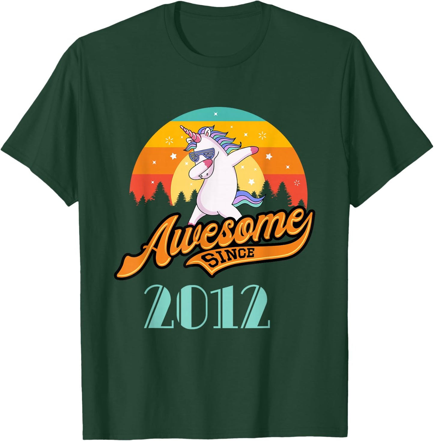 Awesome Since 2012 - Year of Birth & Birthday Gift T-Shirt - T-Shirt | Forest