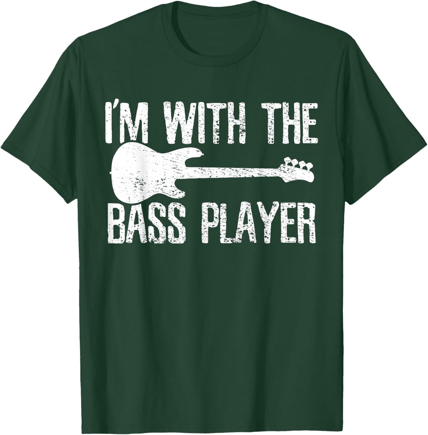 Bass Player Guitar Couple Girlfriend Vintage T-Shirt - T-Shirt | Forest