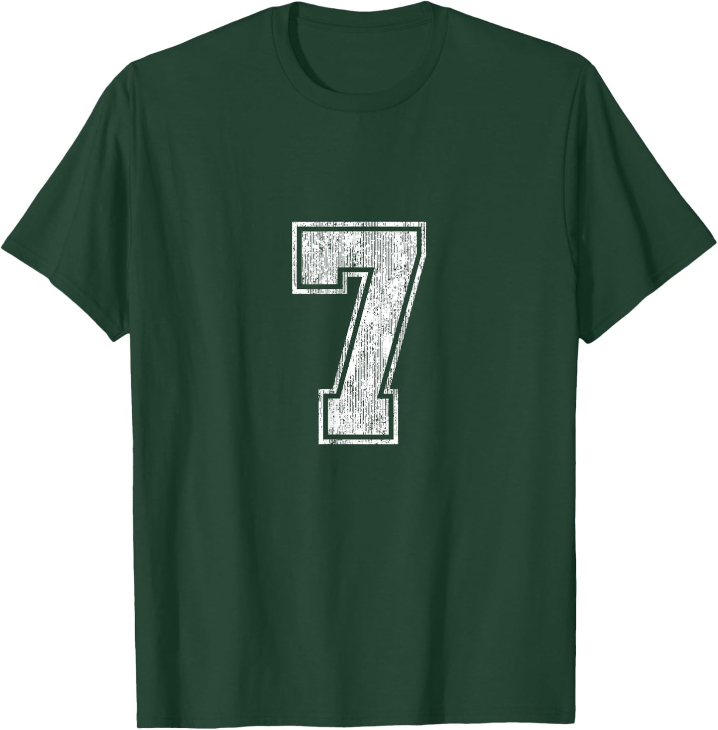 Number 7 Vintage Seven Sports Design T-Shirt - T-Shirt | Forest