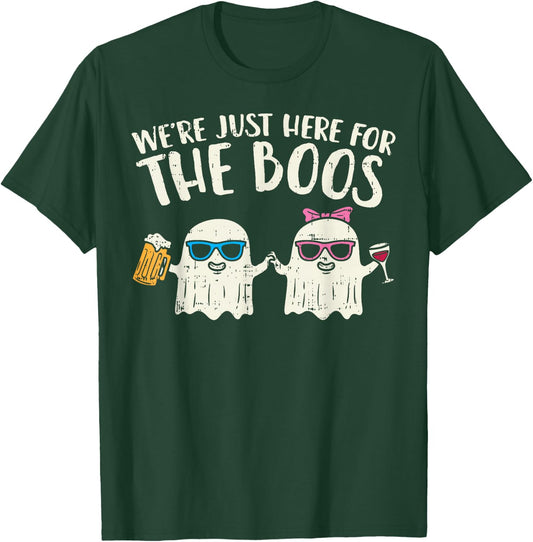 We're Just Here For Boos Ghosts Halloween Costume For Couple T-Shirt - T-Shirt | Forest