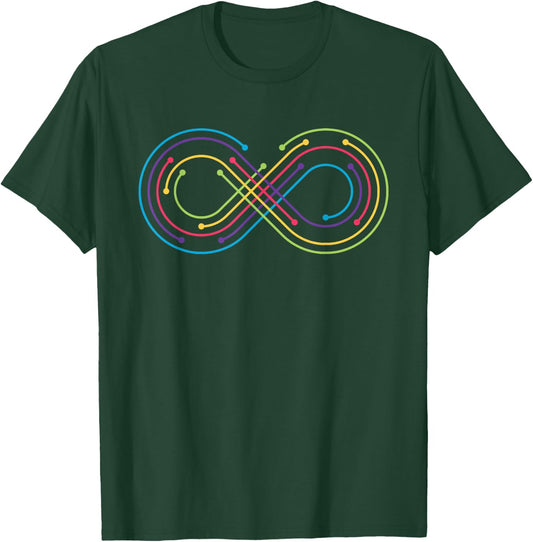 Rainbow Infinity Symbol Pride Autism Awareness Neurodiverse T-Shirt - T-Shirt | Forest