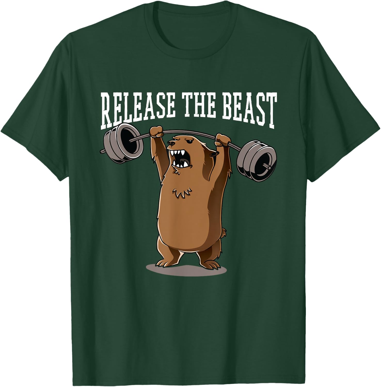 Release The Beast Gym Workout Grizzly Bear Bodybuilder T-Shirt - T-Shirt | Forest