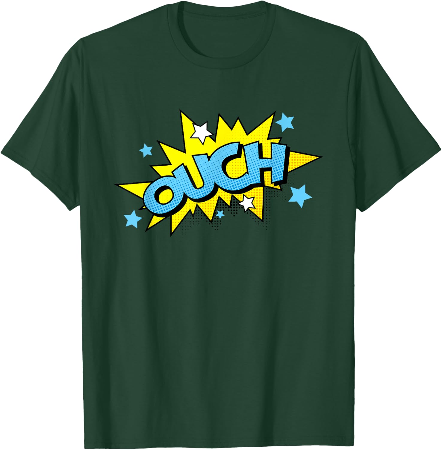 OUCH Comic | Cool Retro Comic Book Gift | Ouch T-Shirt - T-Shirt | Forest