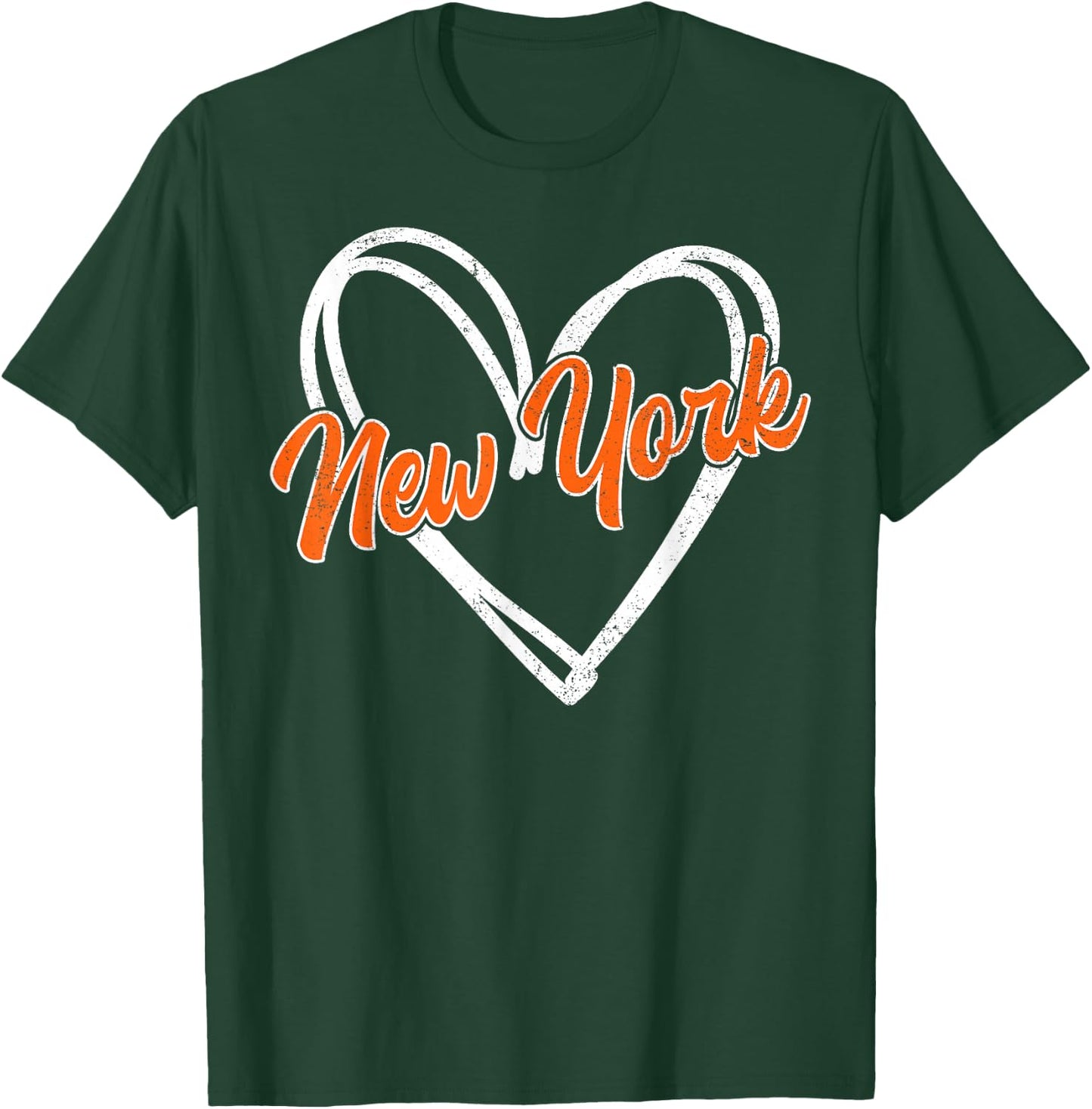 New York - Throwback Design Print - Classic Heart Vintage T-Shirt - T-Shirt | Forest