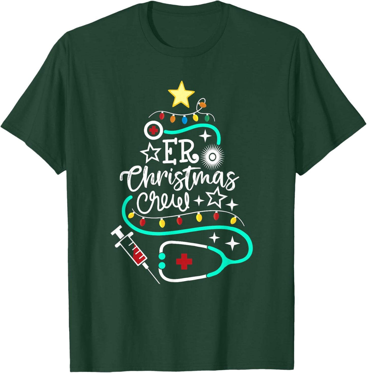 Emergency Medical Department - JoinHealthcareDec ER Christmas Crew T-Shirt - T-Shirt | Forest