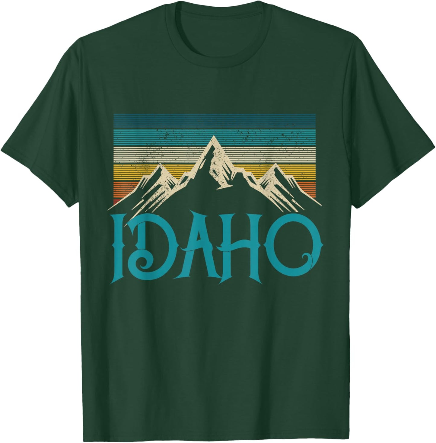 Idaho Vintage Mountains Nature Hiking Pride Souvenirs Gift T-Shirt - T-Shirt | Forest