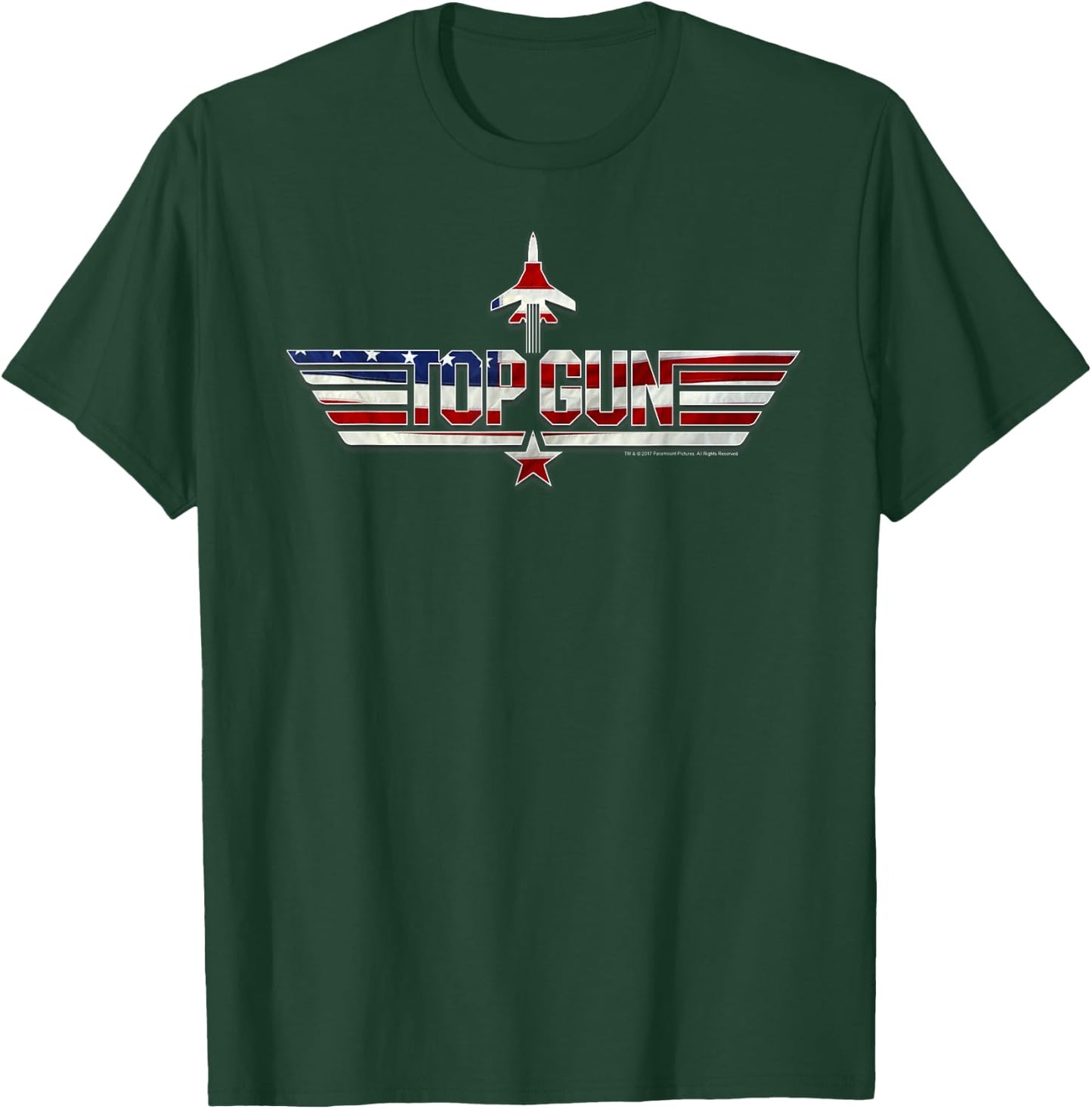 Top Gun American Flag Stars and Bars Logo Action Movie T-Shirt - T-Shirt | Forest