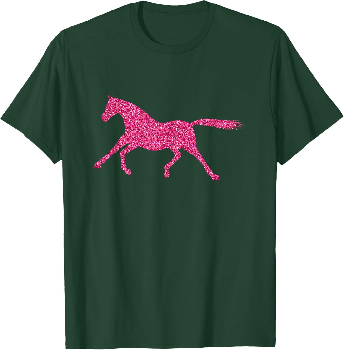 Glitter Horse Riding Equestrian Farm T-Shirt - T-Shirt | Forest