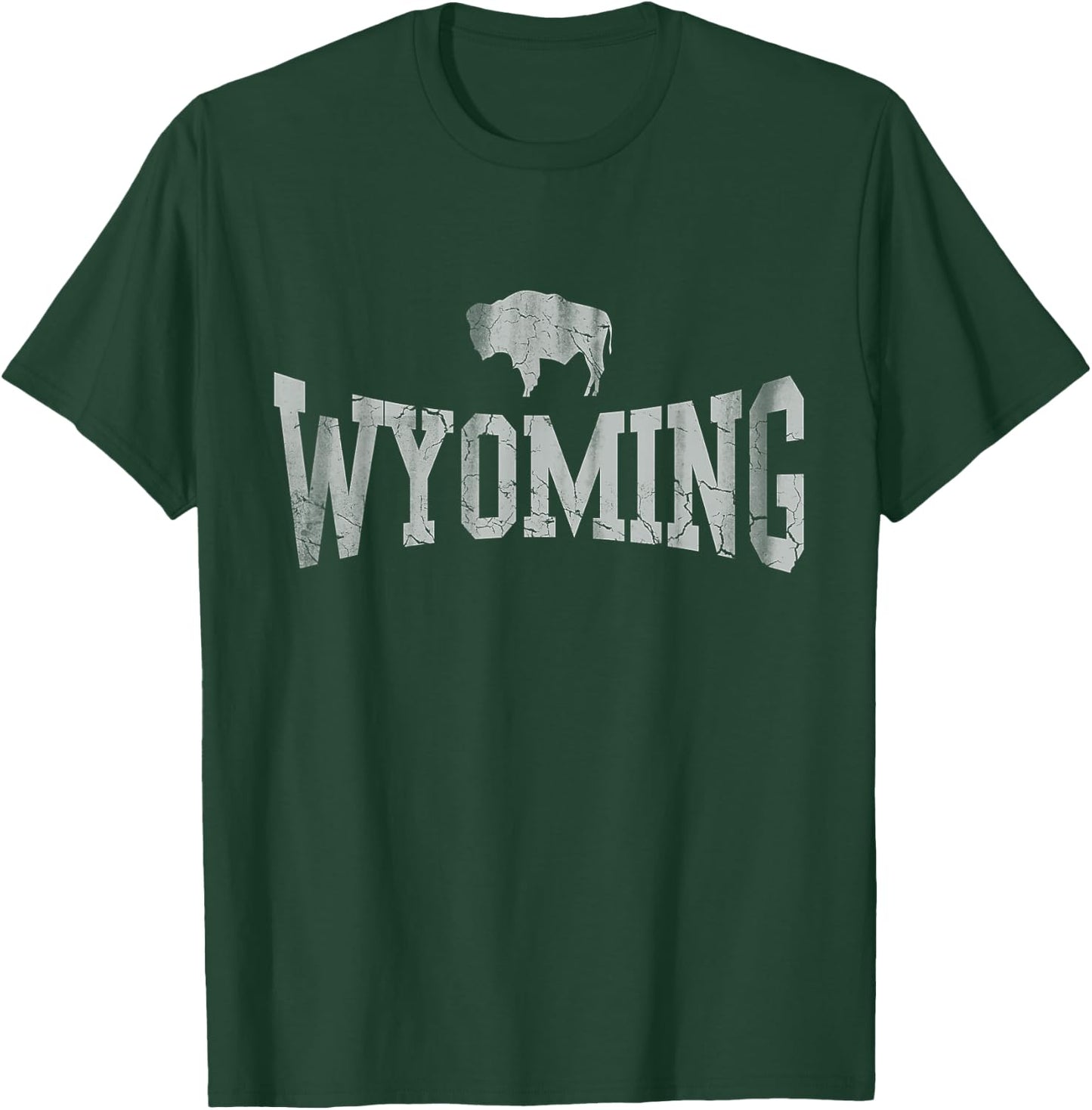 Wyoming Flag Retro Home State Vintage Distressed T-Shirt - T-Shirt | Forest